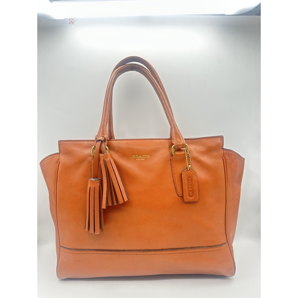 COACH Legacy Candace Medium Carryall Tote Bag Cognac British Tan Leather 19890